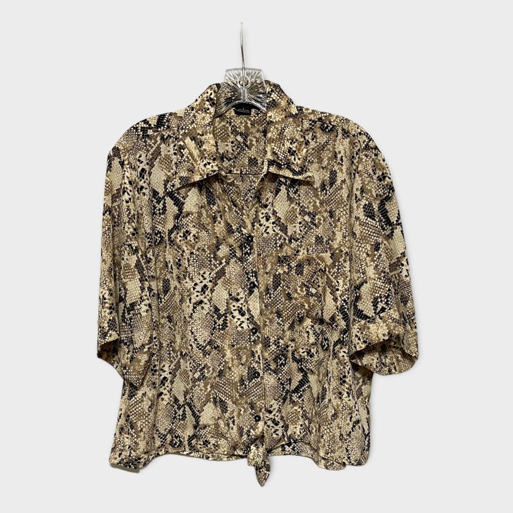 Sanctuary Small Beige Black Python Snake Print Bu… - image 2